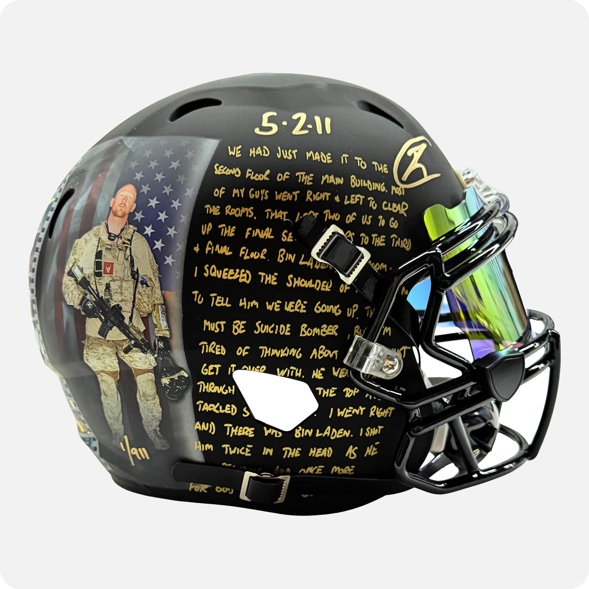 Robert O'Neill Signed Limited Edition /911 "OBL Raid Story" Full Size Authentic Helmet — 15