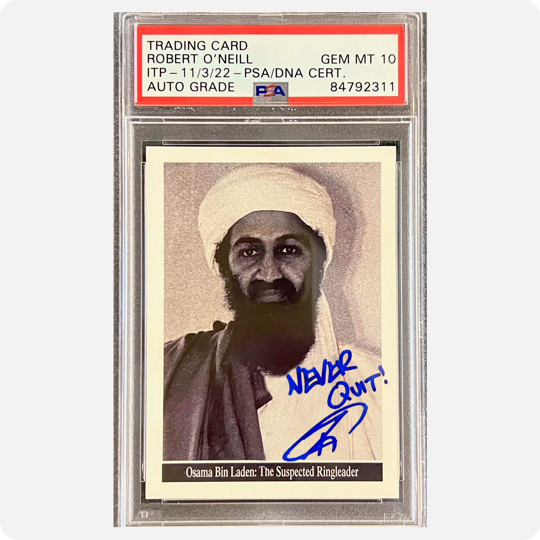 Robert O'Neill Signed 2001 Topps Osama Bin Laden Limited Edition /911 Rookie Card