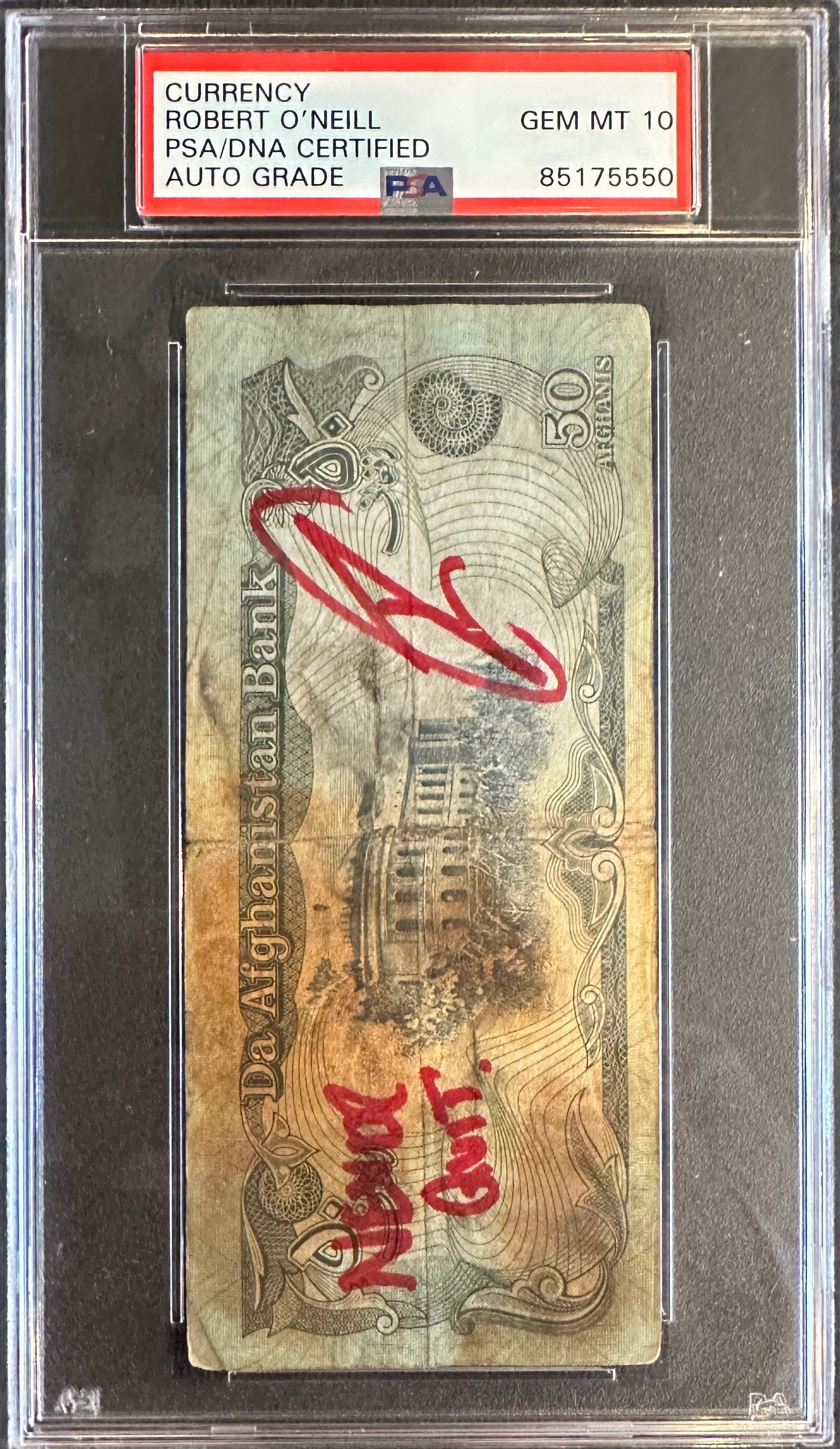 Robert O'Neill Signed Original Al-Qae** Used Bank Currency