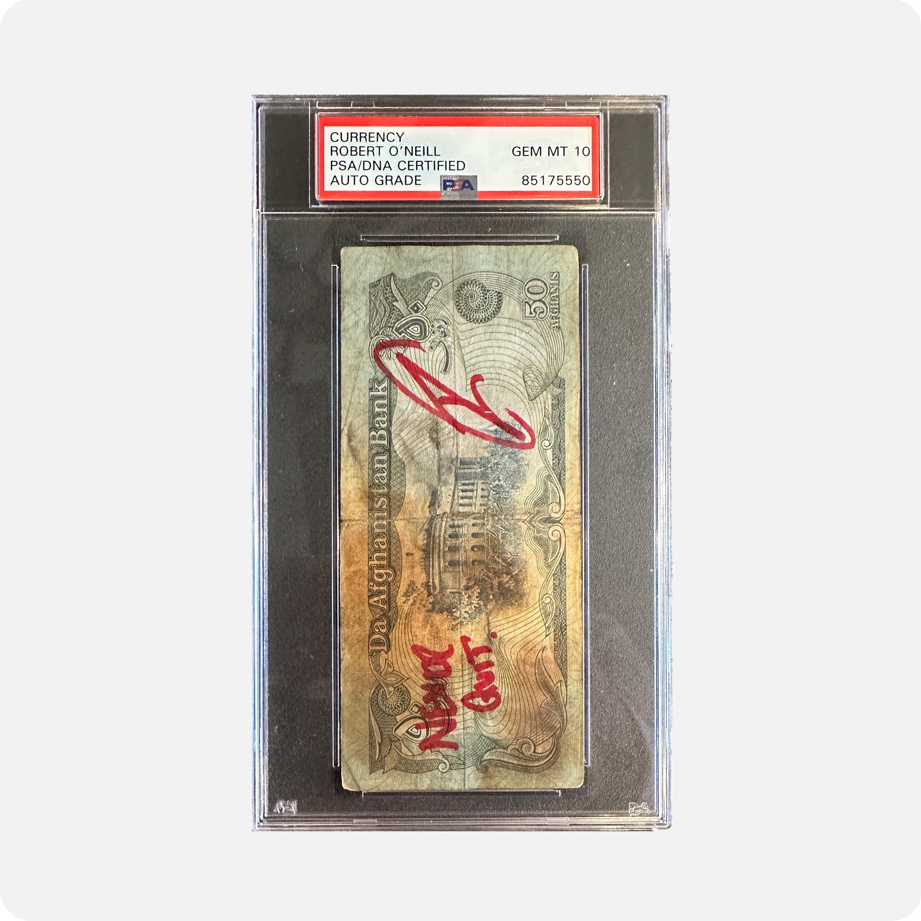 Robert O'Neill Signed Original Al-Qae** Used Bank Currency