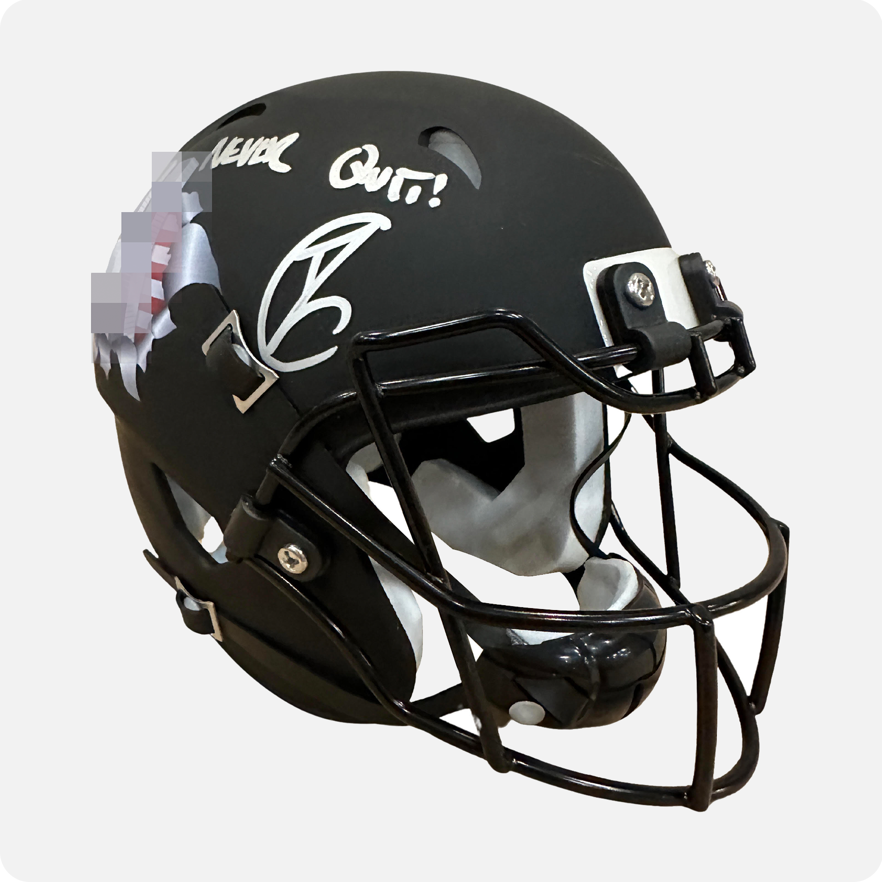 Robert O’Neill Signed “Twin Towers Tribute” Mini Helmet (SENSITIVE PARTS OF IMAGE HAVE BEEN TEMPORARILY BLURRED OUT)