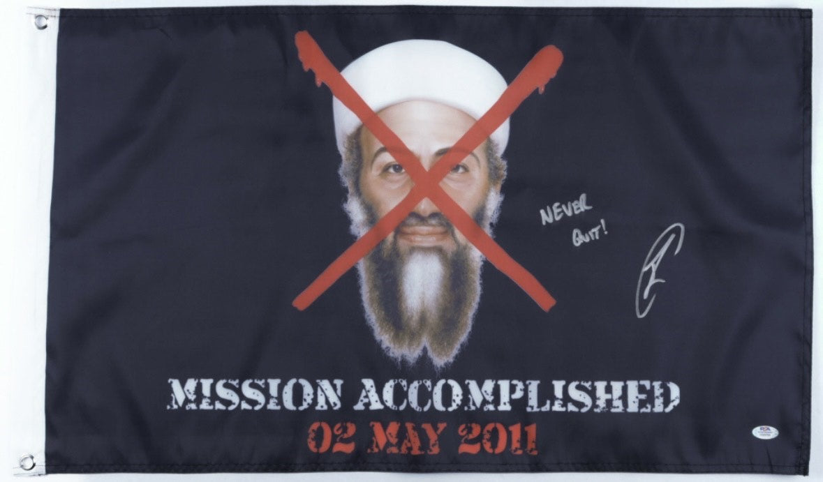 Robert O'Neill Signed "Mission Accomplished" 18x30" Flag