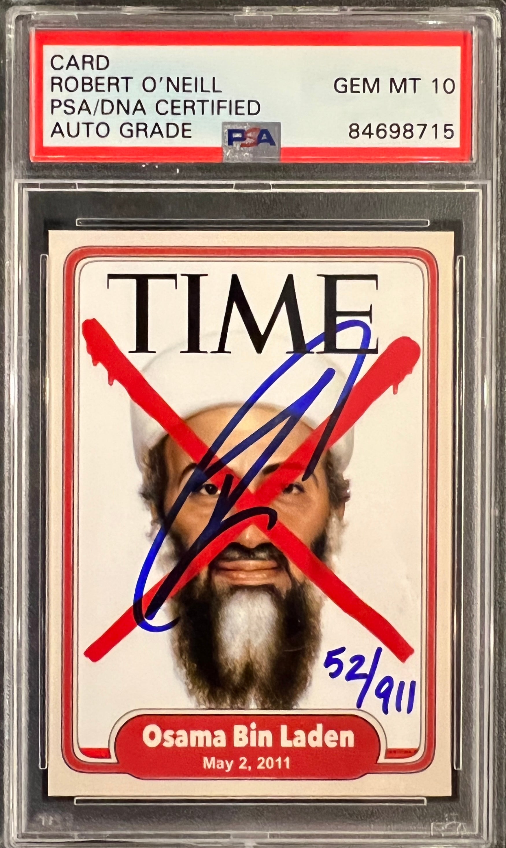 Robert O'Neill Signed Limited Edition /911 TIME Magazine Card
