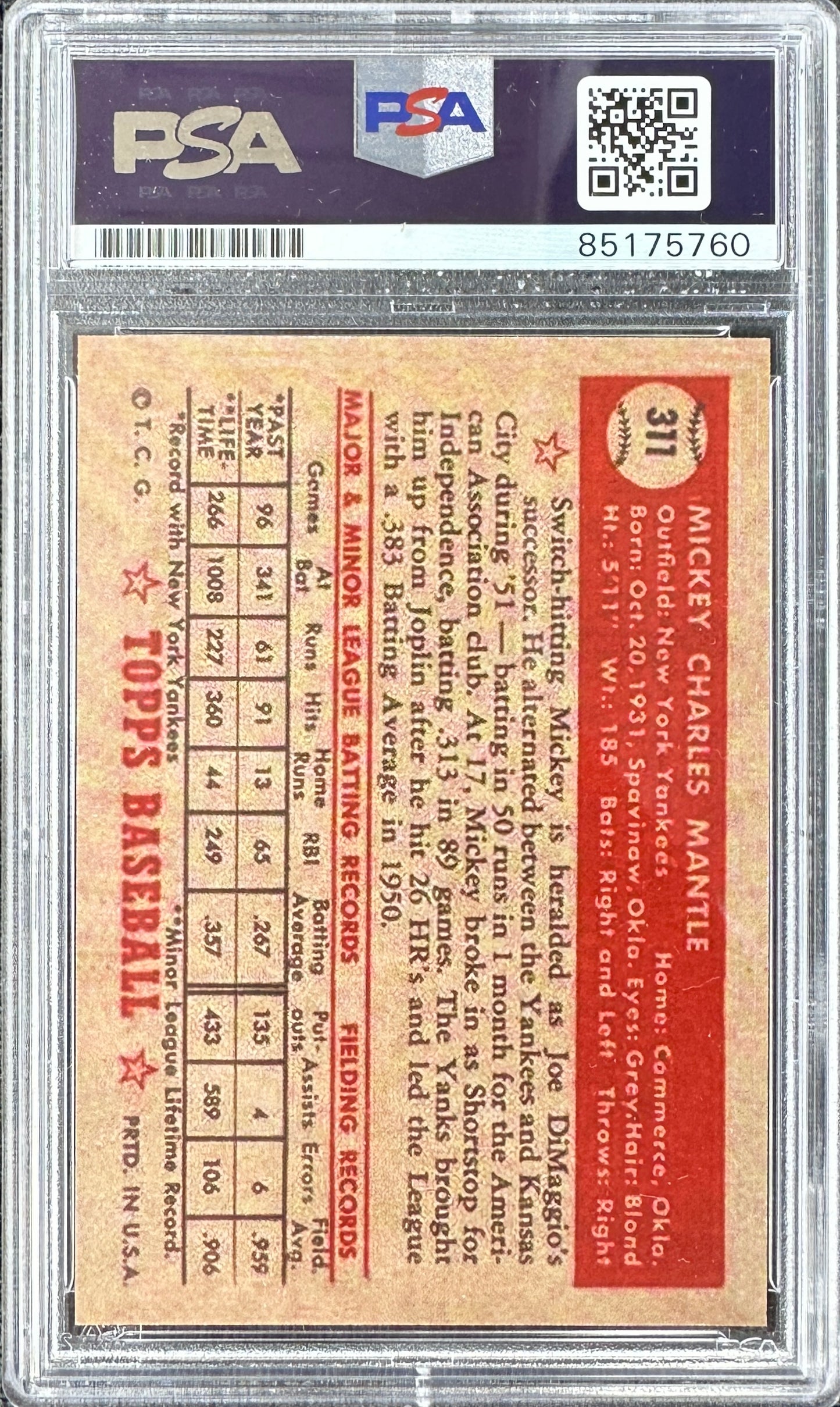 Robert O'Neill Signed 1952 Topps Mickey Mantle Reprint Rookie Card
