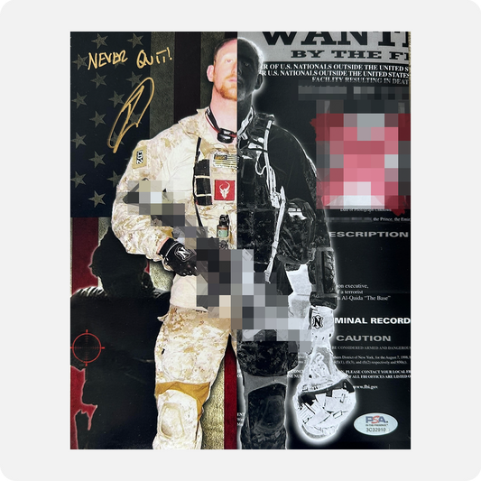 Robert O'Neill Signed "The Operator" 8x10 Photo (SENSITIVE PARTS OF IMAGE HAVE BEEN TEMPORARILY BLURRED OUT)