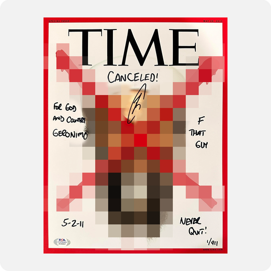Robert O’Neill Signed Limited Edition /911 TIME Magazine 11x14 Cover w/5 Inscriptions (SENSITIVE PARTS OF IMAGE HAVE BEEN TEMPORARILY BLURRED OUT)