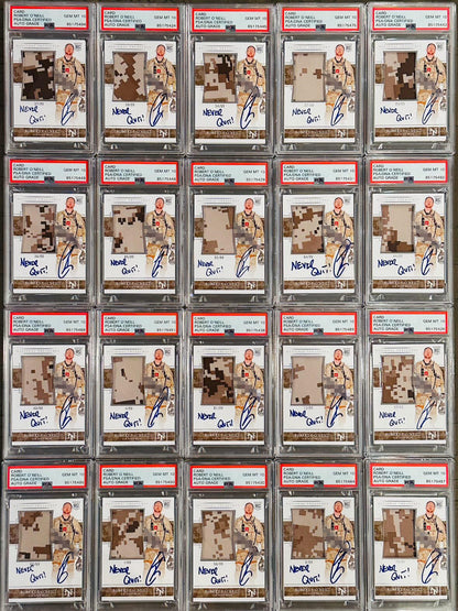 Robert O’Neill Signed Limited Edition /99 Worn Navy SEAL Relic Trading Card (SENSITIVE PARTS OF IMAGE HAVE BEEN TEMPORARILY BLURRED OUT)