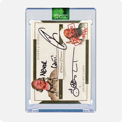 Robert O'Neill/Osama Bin Laden Signed Limited Edition /911 National Treasures Card (SENSITIVE PARTS OF IMAGE HAVE BEEN TEMPORARILY BLURRED OUT)