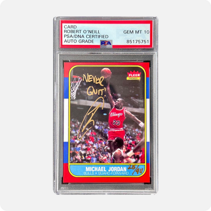 Robert O'Neill Signed 1986 Fleer Michael Jordan Reprint Rookie Card