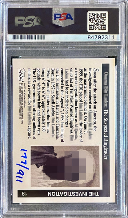 Robert O'Neill Signed 2001 Topps OBL Limited Edition /911 Rookie Card (SENSITIVE PARTS OF IMAGE HAVE BEEN TEMPORARILY BLURRED OUT)